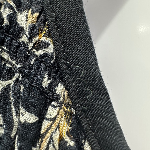 Sea New York Floral Smocked Tiered Midi Dress Black Gold Metallic Lurex Size 6 - Picture 7 of 7